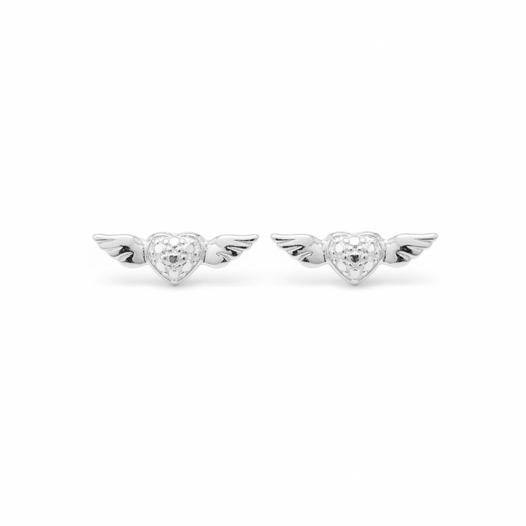 Mini corazón alado | Plata