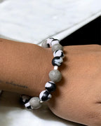 Pulsera | Black & White Silver