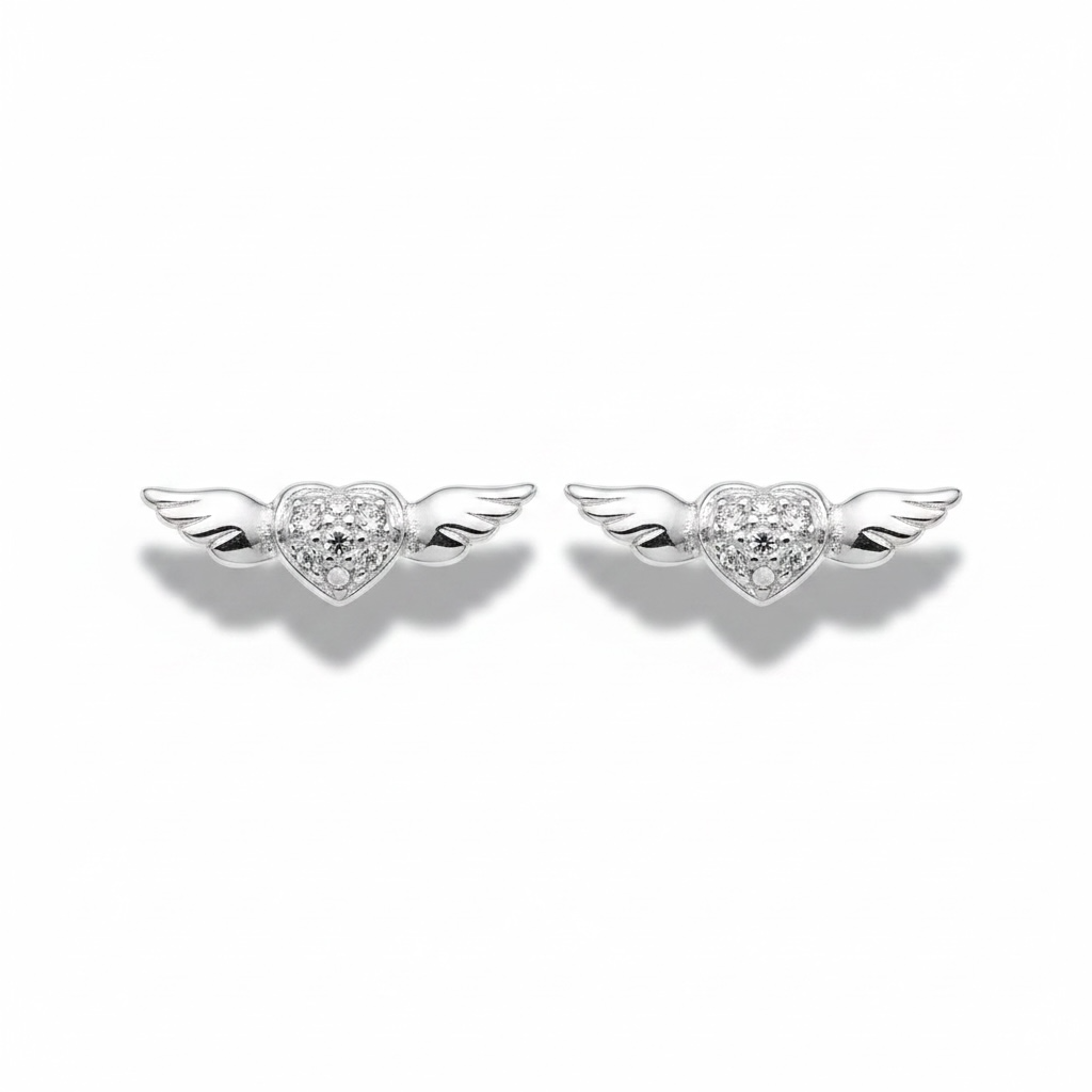 Mini corazón alado | Plata