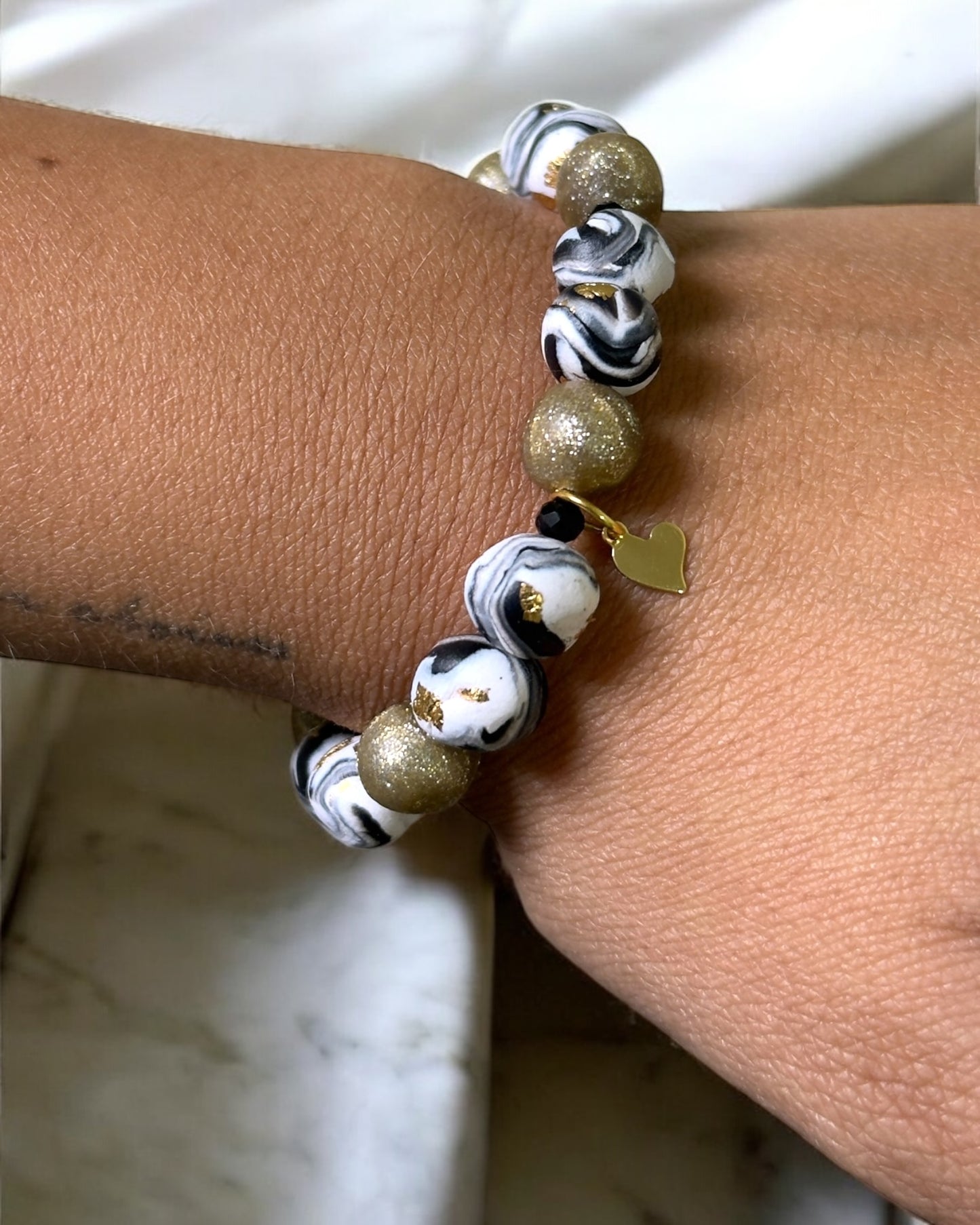 Pulsera | Black & White Golden