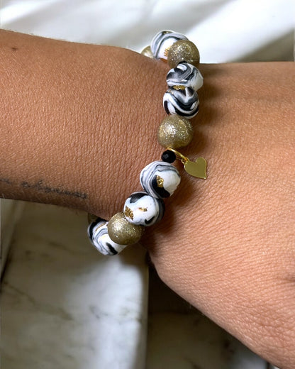 Pulsera | Black & White Golden