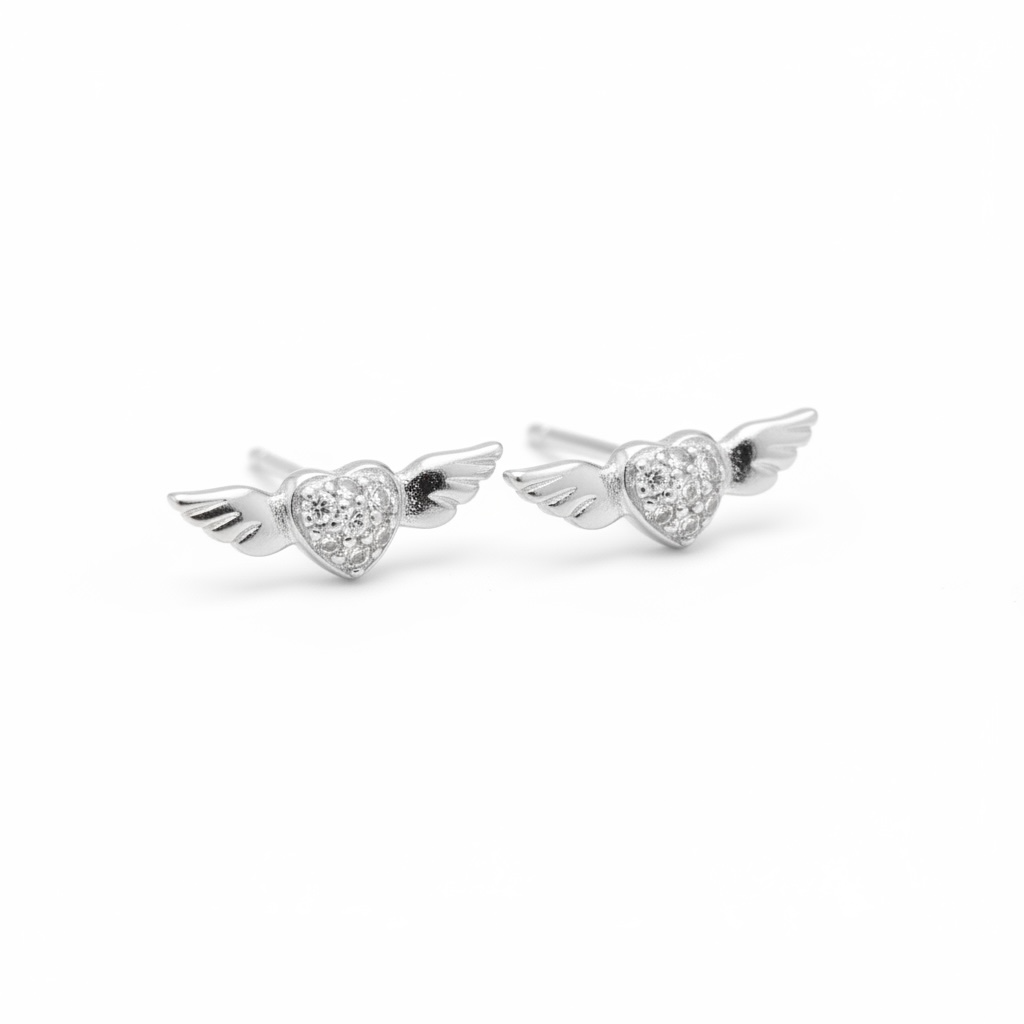 Mini corazón alado | Plata