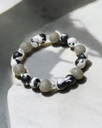 Pulsera | Black & White Silver