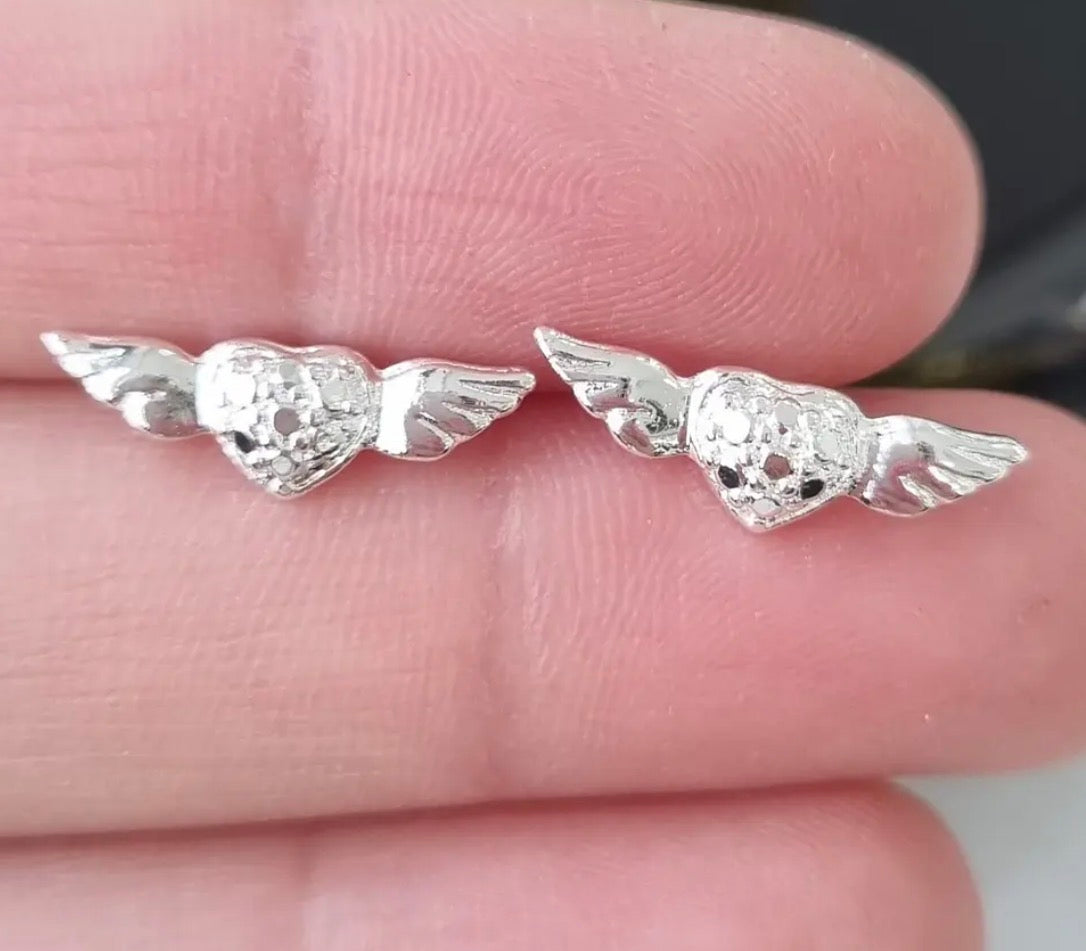 Mini corazón alado | Plata