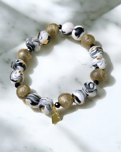 Pulsera | Black & White Golden