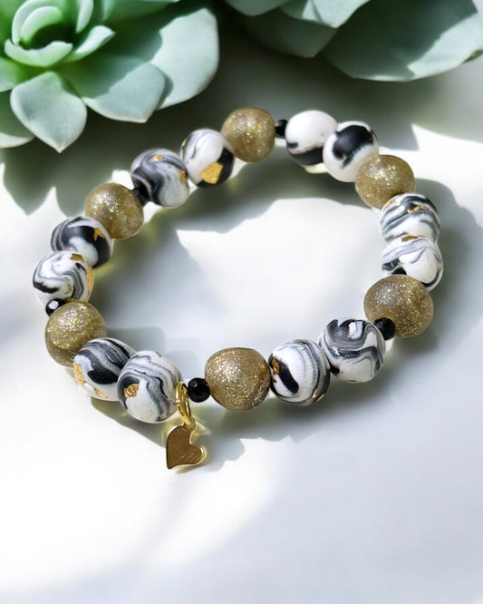 Pulsera | Black & White Golden