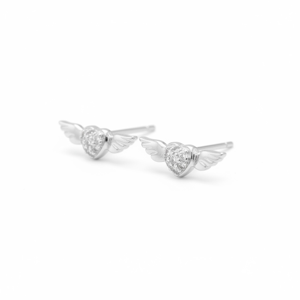 Mini corazón alado | Plata