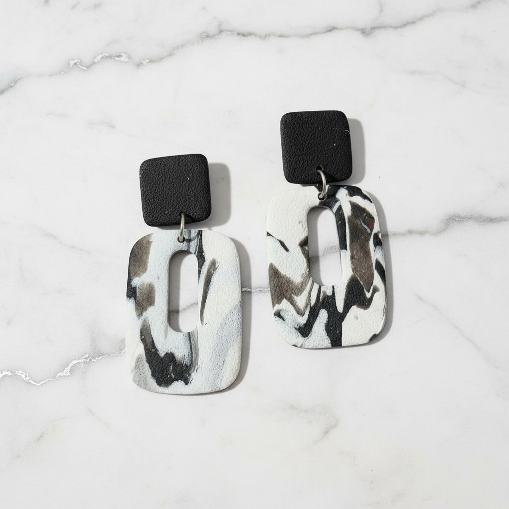 Eva | Black & White Marble