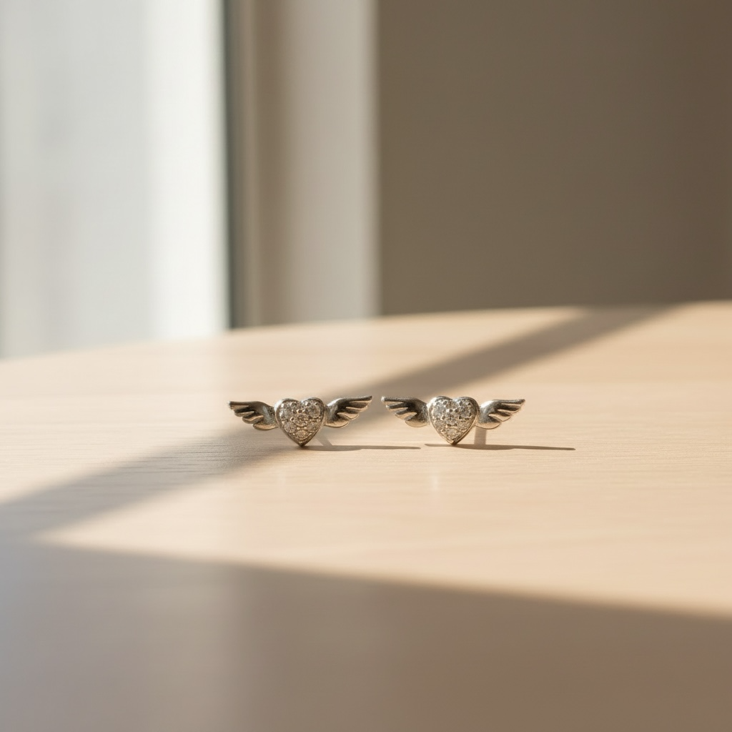 Mini corazón alado | Plata