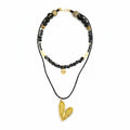 Collar | Heart Black Golden Yellow