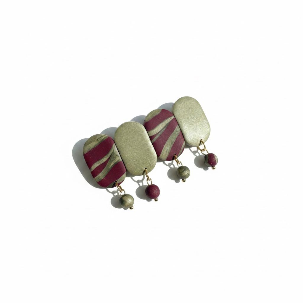 Hairclip | Golden Wine Lines
