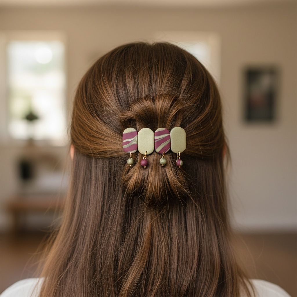 Hairclip | Golden Wine Lines